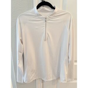 Tail Pullover Womens Large White Golf 1/4 Zip Top Shirt Vented